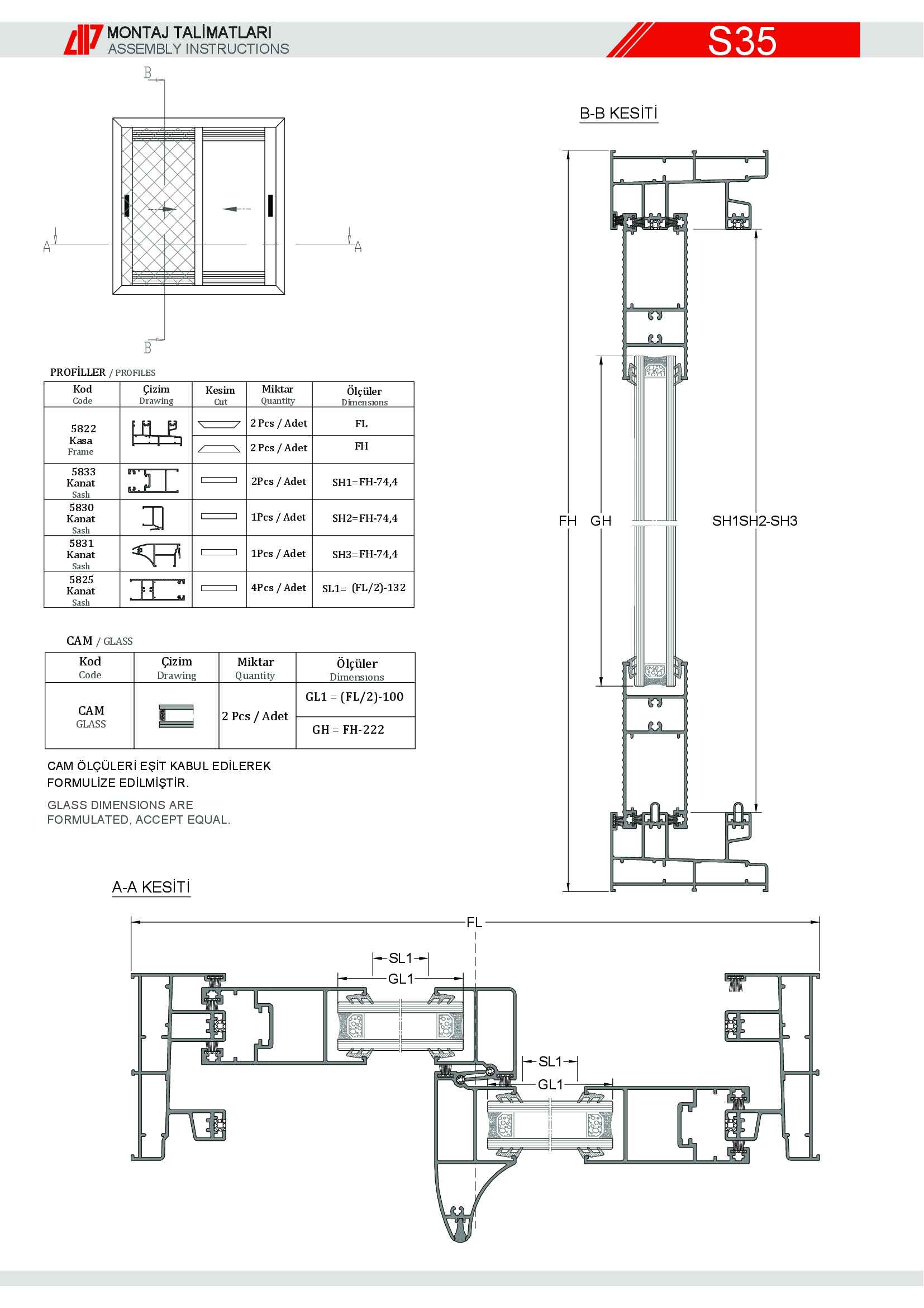 Sürme Yalıtımsız Alüminyum 43